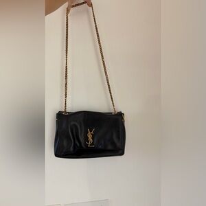 Yves Saint Laurent Black and Gold Shoulder Bag